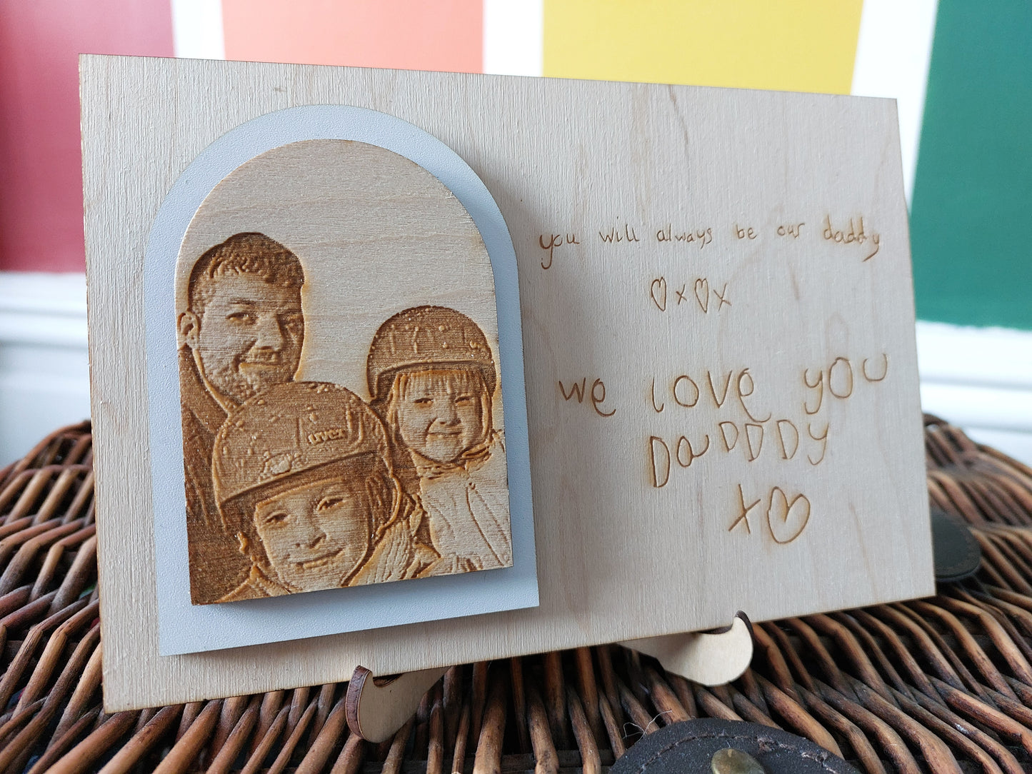 Laser Engraved Photo with Handwriting