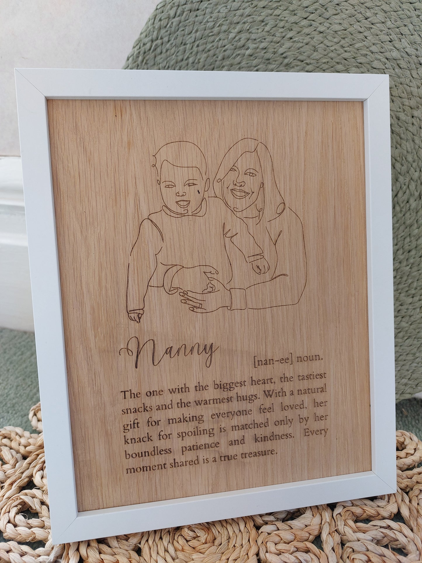 Laser Engraved Family Line Drawings