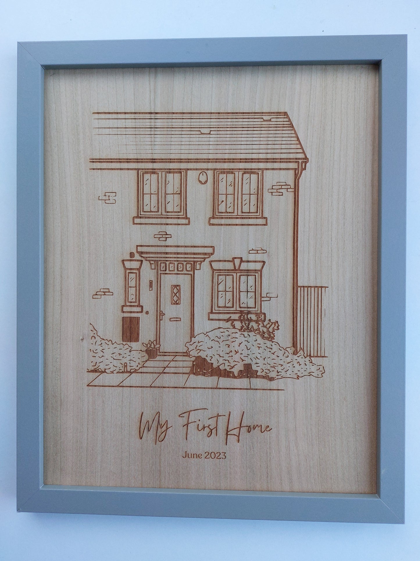 Laser Engraved House drawing