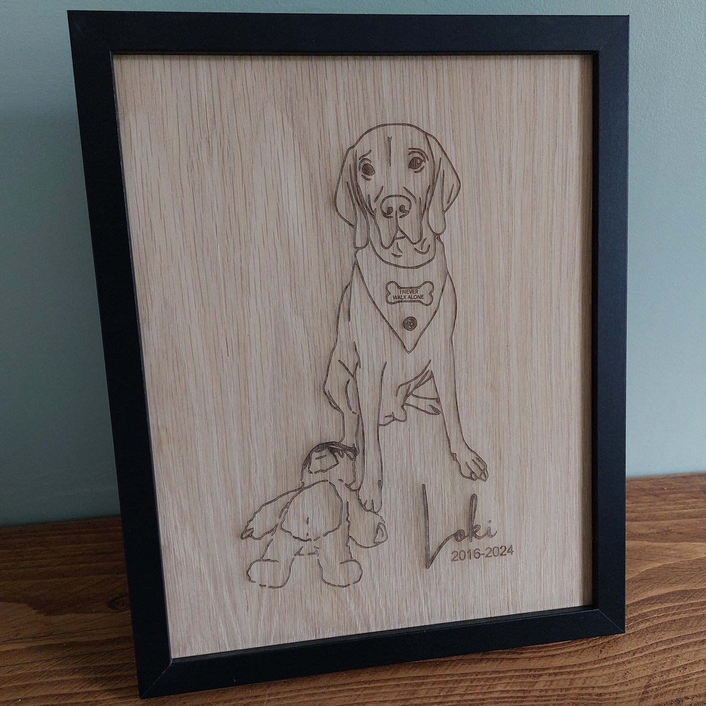 Laser Engraved Pet Drawing