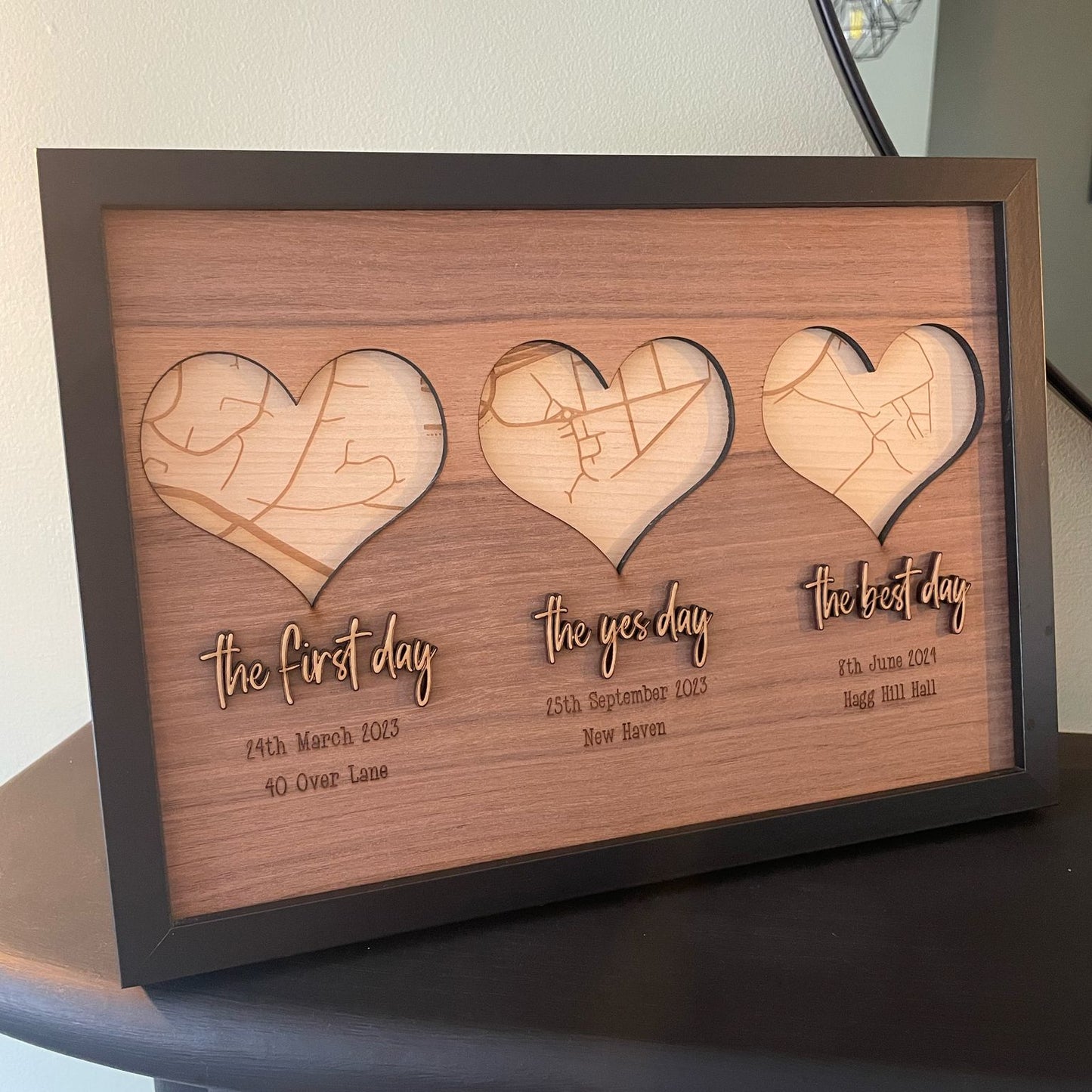 Laser Engraved Triple Maps