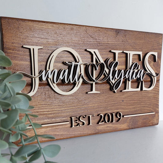 Personalised Family Name Plaque