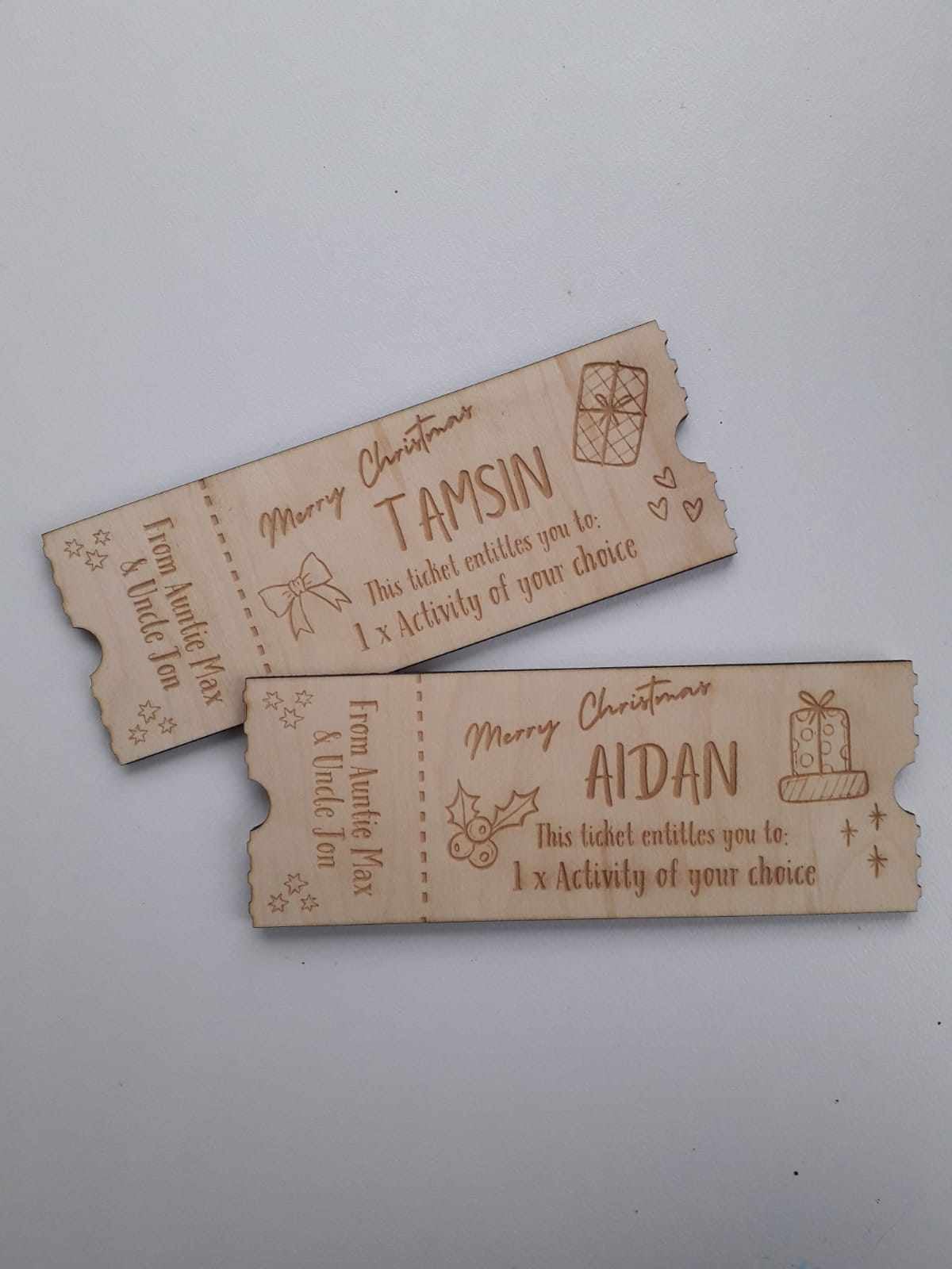 Laser Engraved Tickets