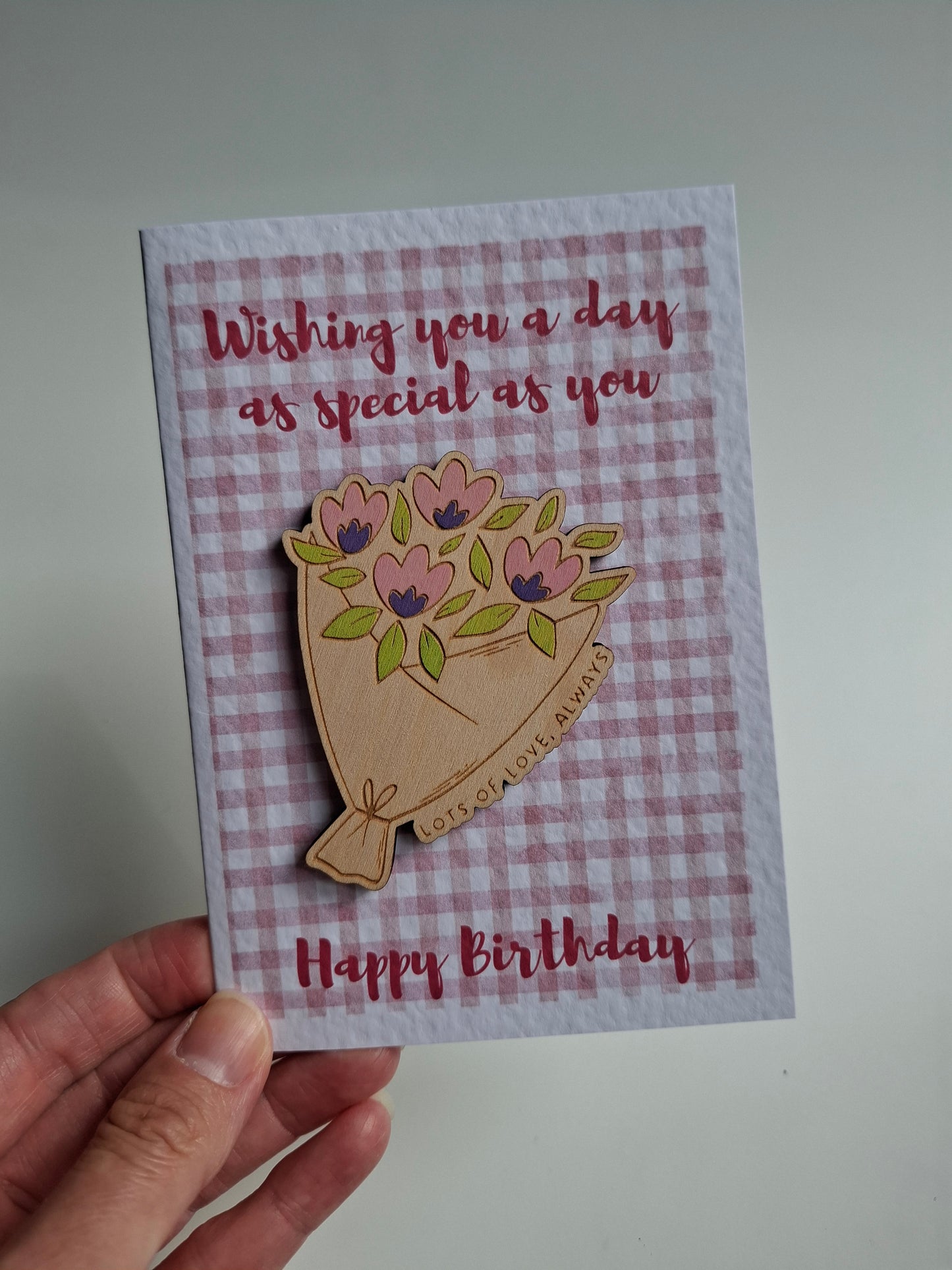 Wooden Magnet Keepsake Greetings Card - Special Birthday