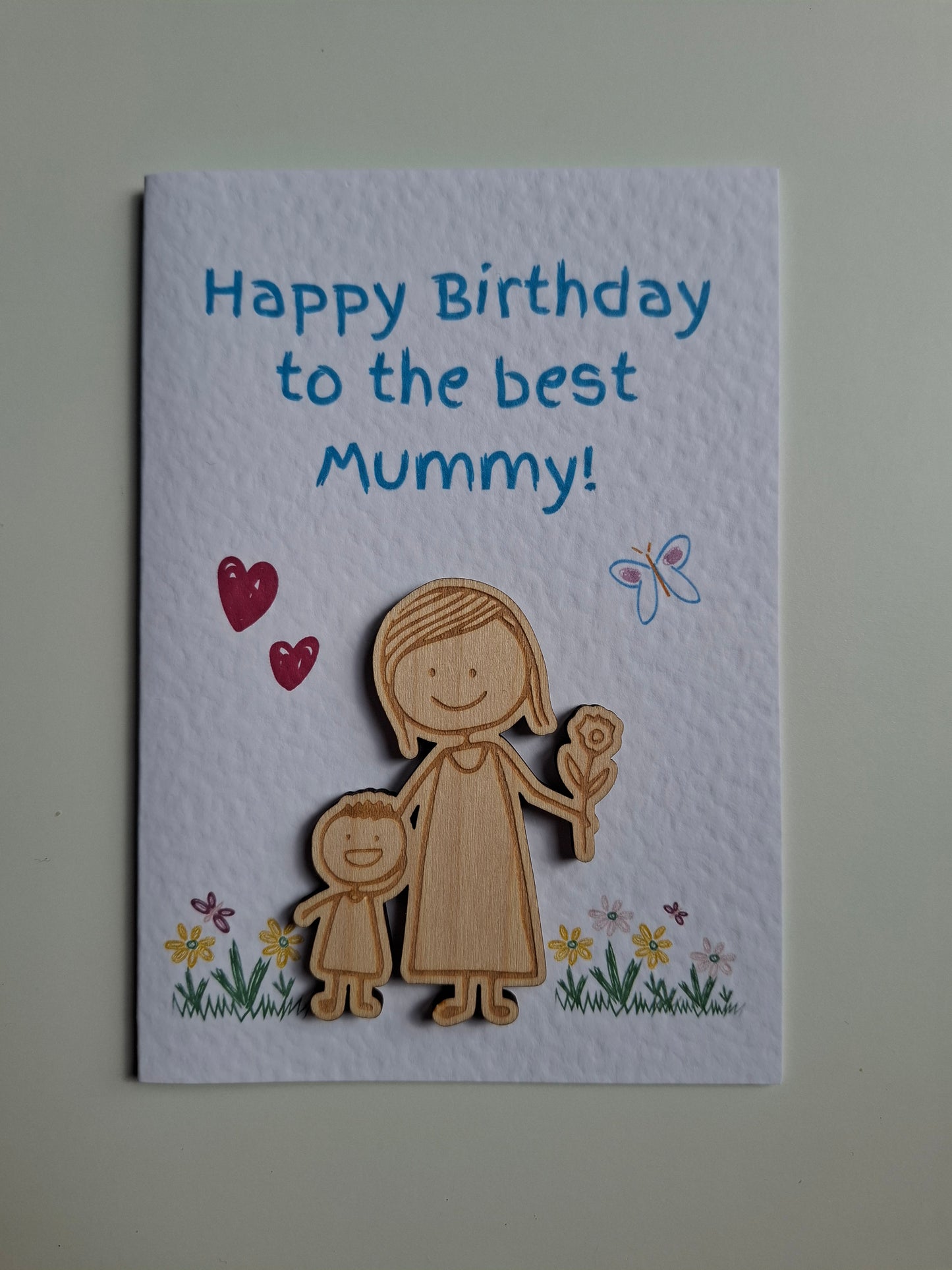 Wooden Magnet Keepsake Greetings Card - Happy Birthday Mummy