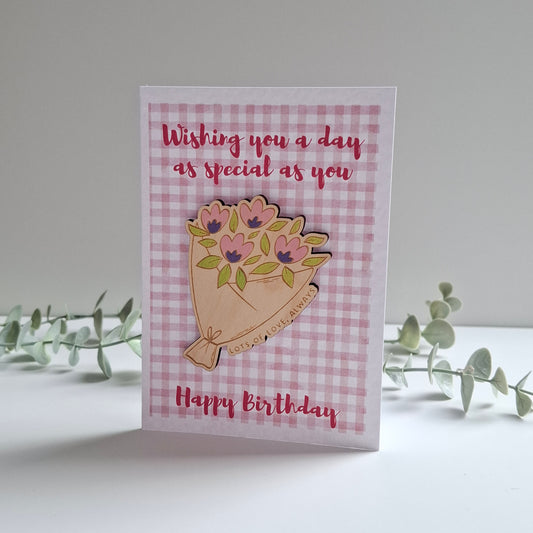 Wooden Magnet Keepsake Greetings Card - Special Birthday