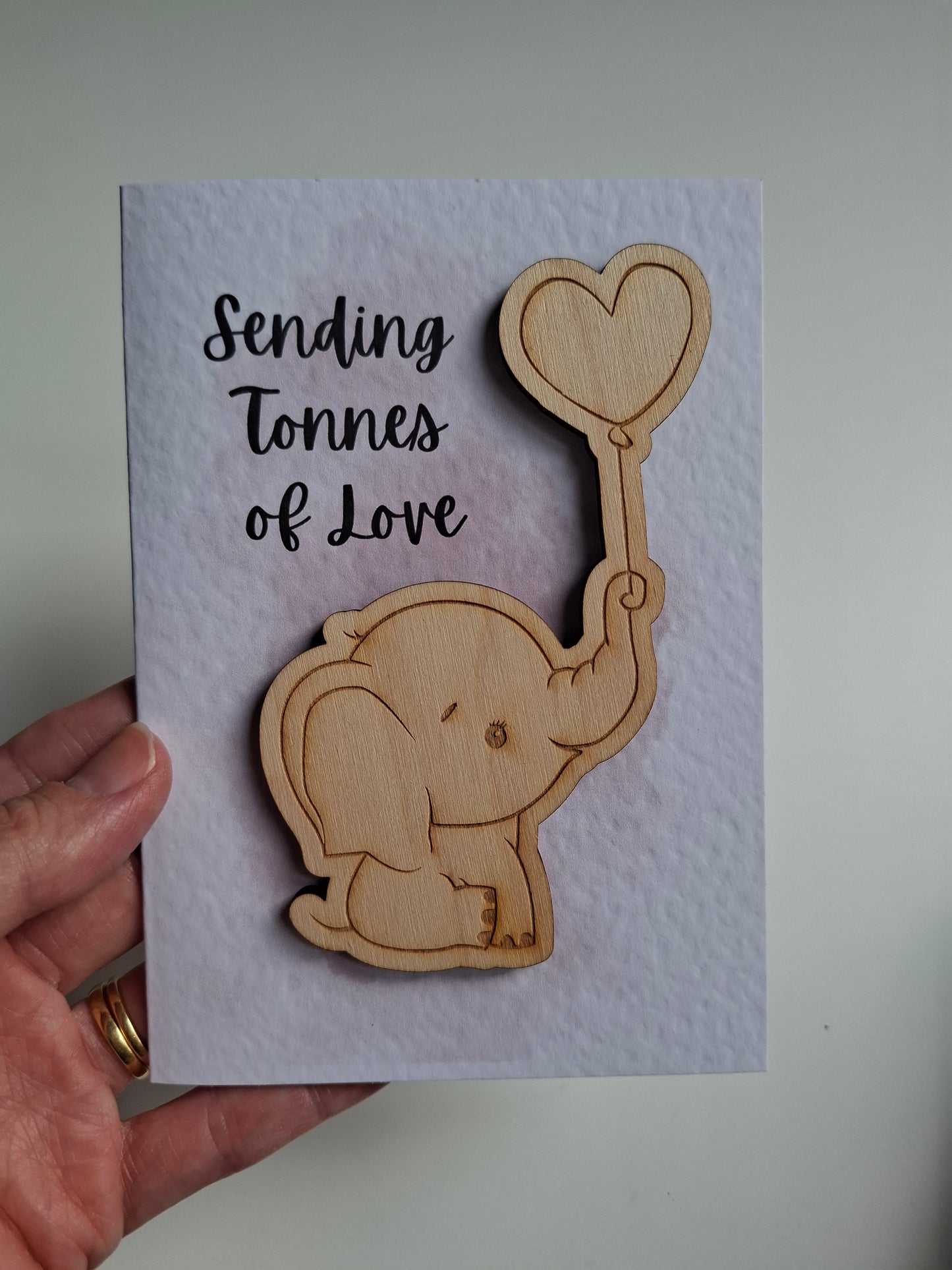 Wooden Magnet Keepsake Greetings Card - Tonnes of Love