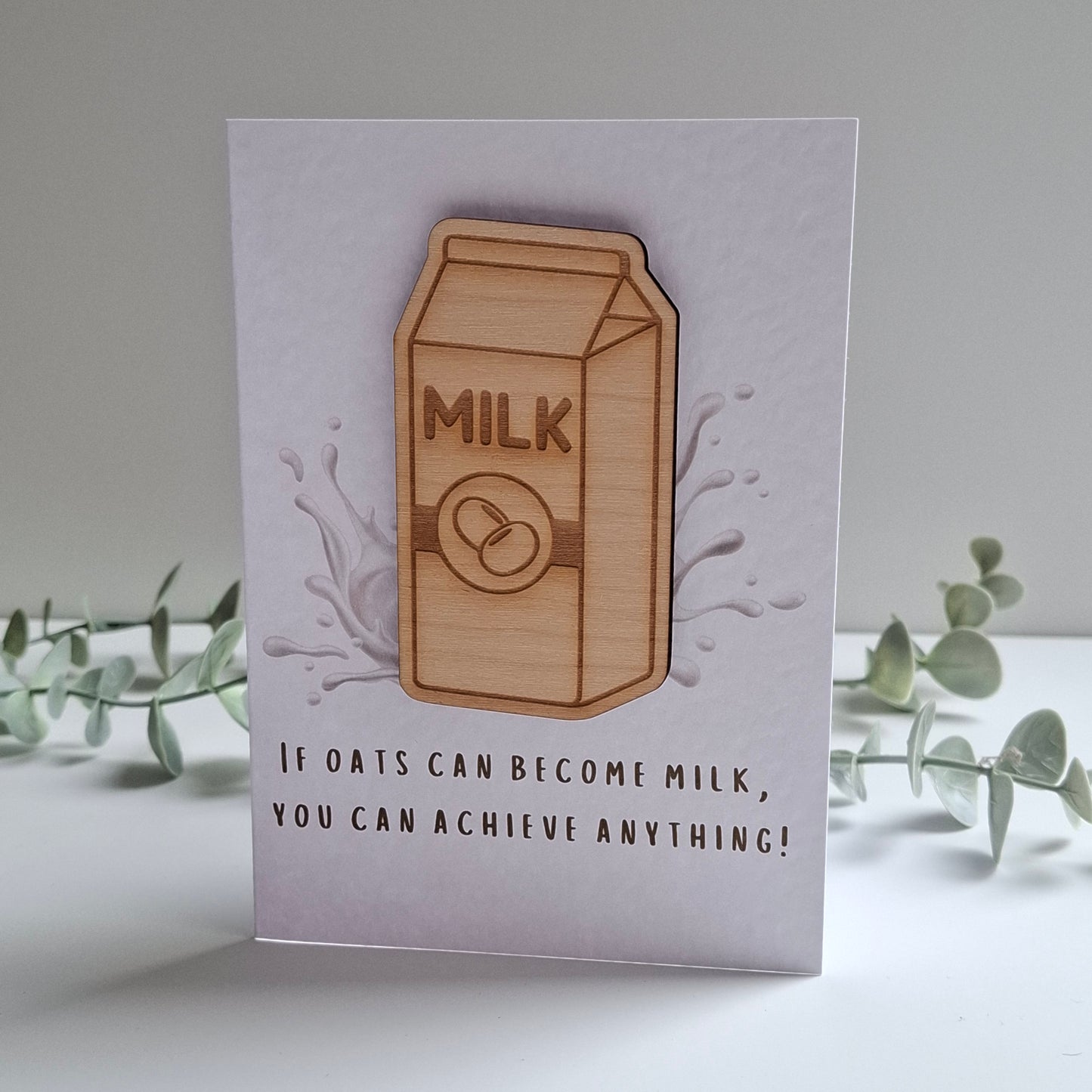 Wooden Magnet Keepsake Greetings Card - You Can Do Anything