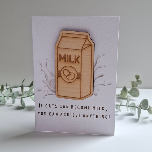 Wooden Magnet Keepsake Greetings Card - You Can Do Anything